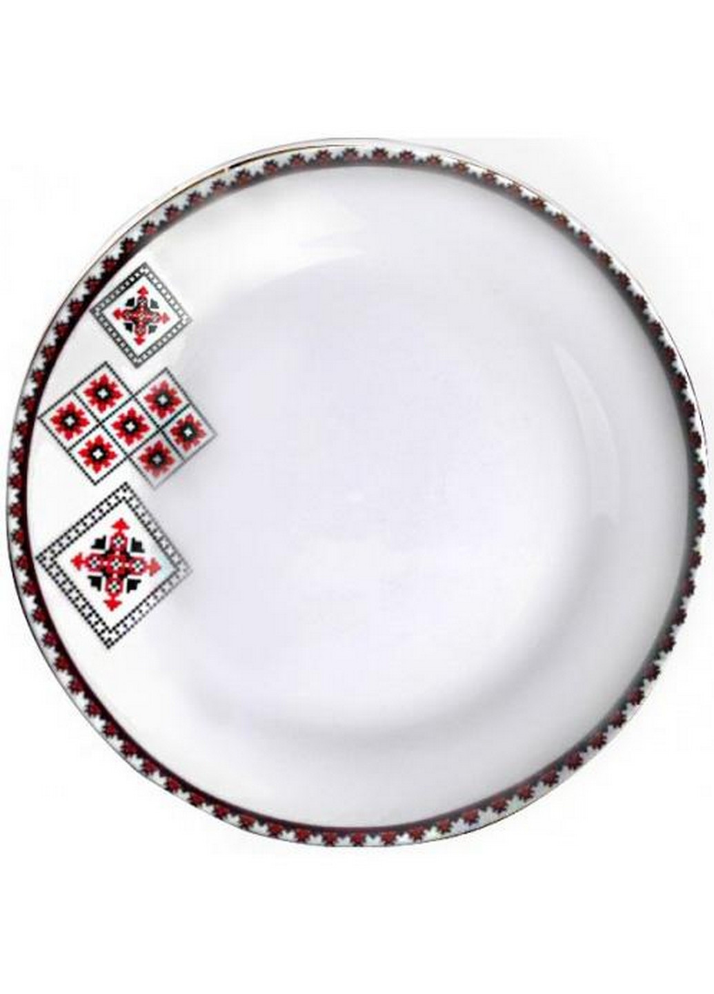 Набор 6 мелких тарелок "Вышиванка красное и черное" Ø23 см S&T (267149786)