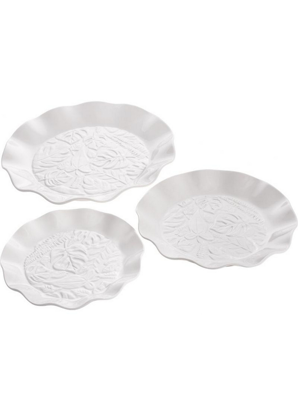 Набір 2 обідні тарілки "White City Монстера", фарфор Ø31х4,5 см Bona (267149891)