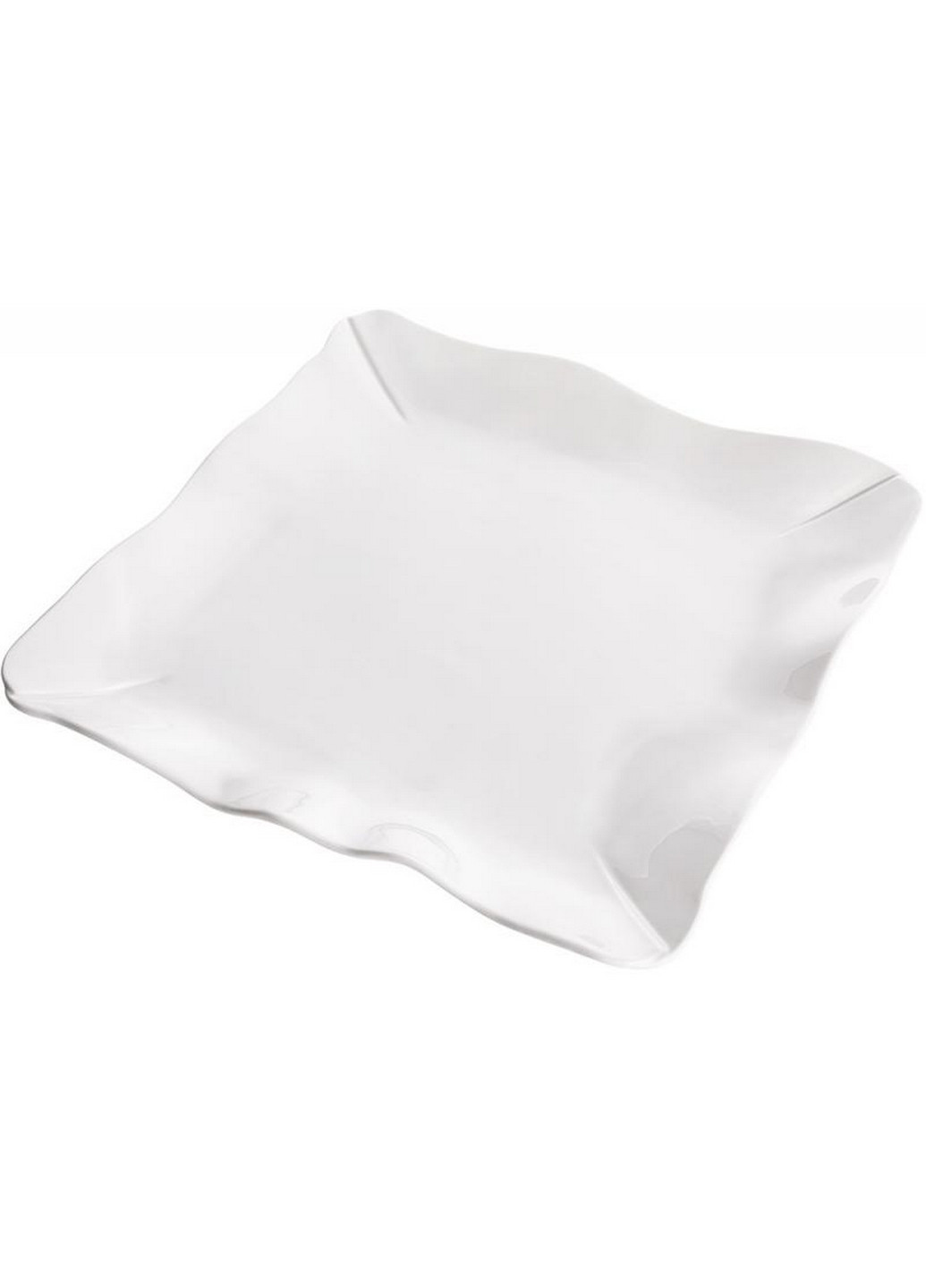 Тарелки квадратные White City Волна, набор 2 фарфоровые тарелки 25,5х25,5х2,5 см Bona (267149936)