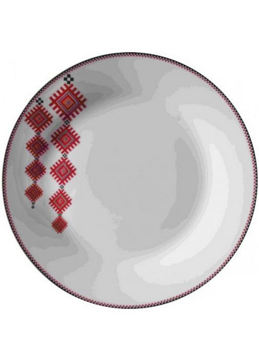 Набір 6 дрібних тарілок "Вишиванка червоний ромб" Ø23 см S&T (267149795)