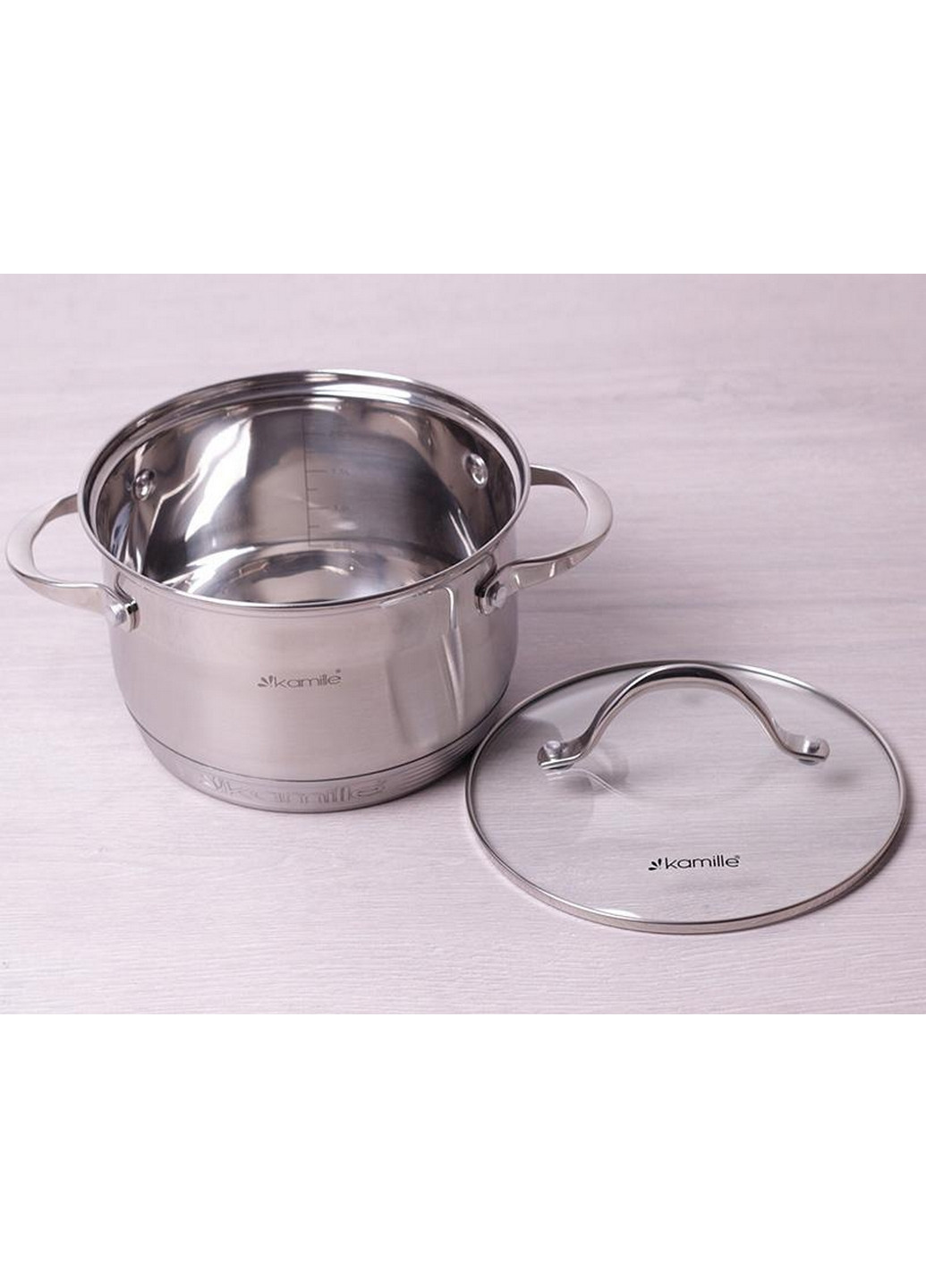 Каструля Mystery зі скляною кришкою, 7-шарове дно Ø16х10,5 см Kamille (267150046)