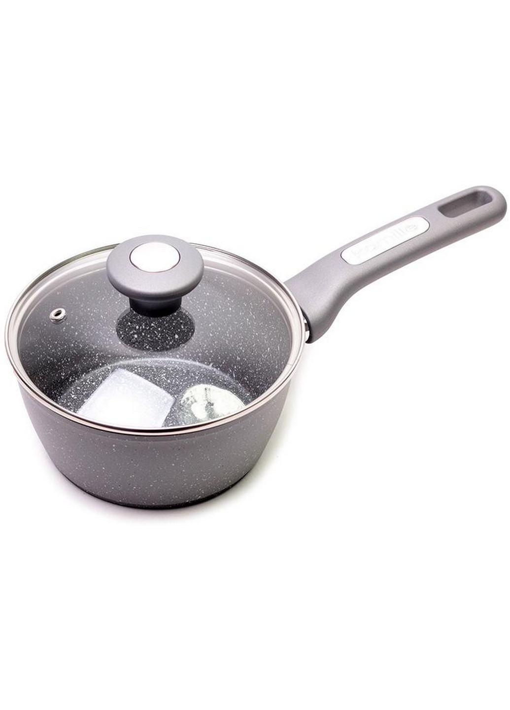 Ковш Grey Gotland со стеклянной крышкой Ø16 см Kamille (267150020)