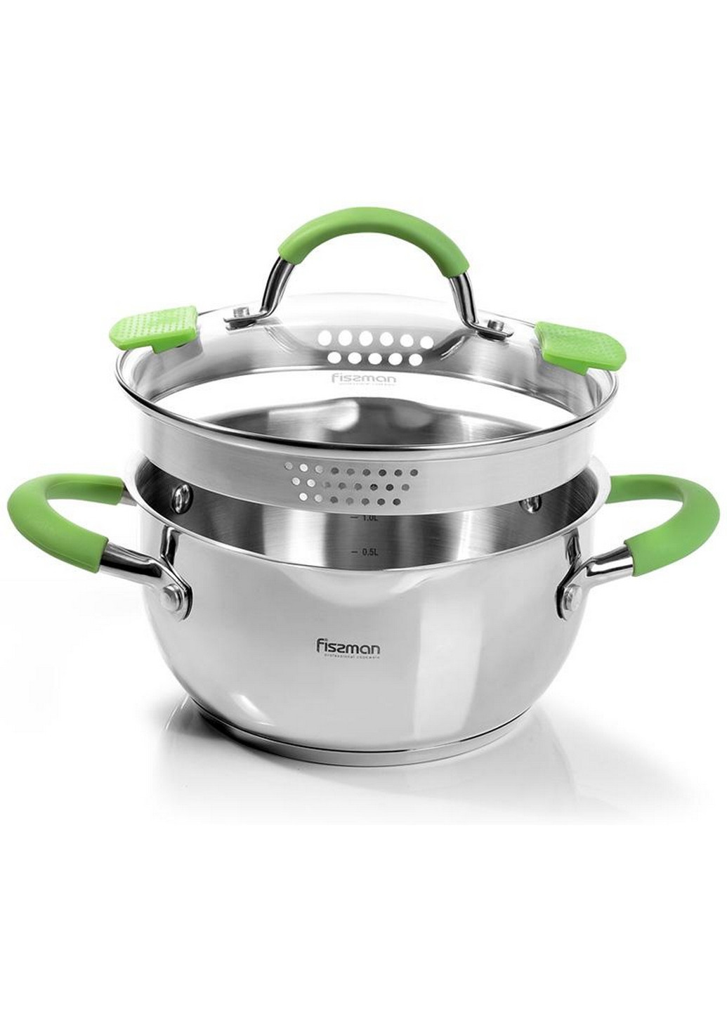 Кастрюля Charlotte с крышкой-дуршлагом Ø20хØ15х10 см Fissman (267150168)