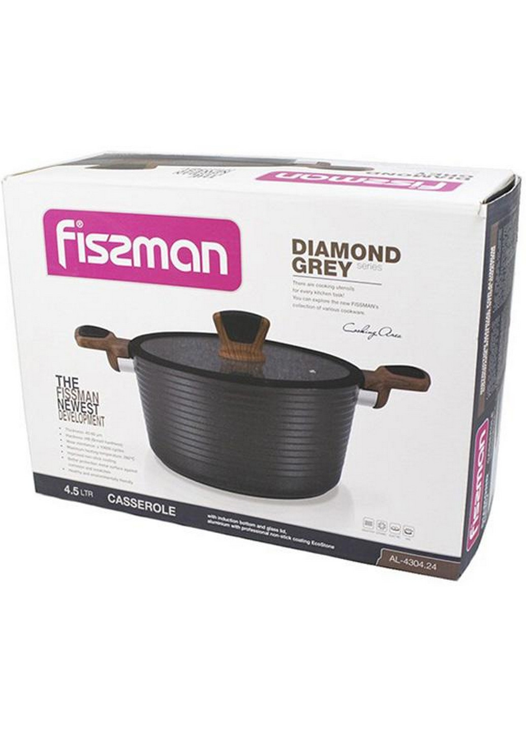 Каструля Diamond Grey Ø24хØ18х12 см Fissman (267150313)