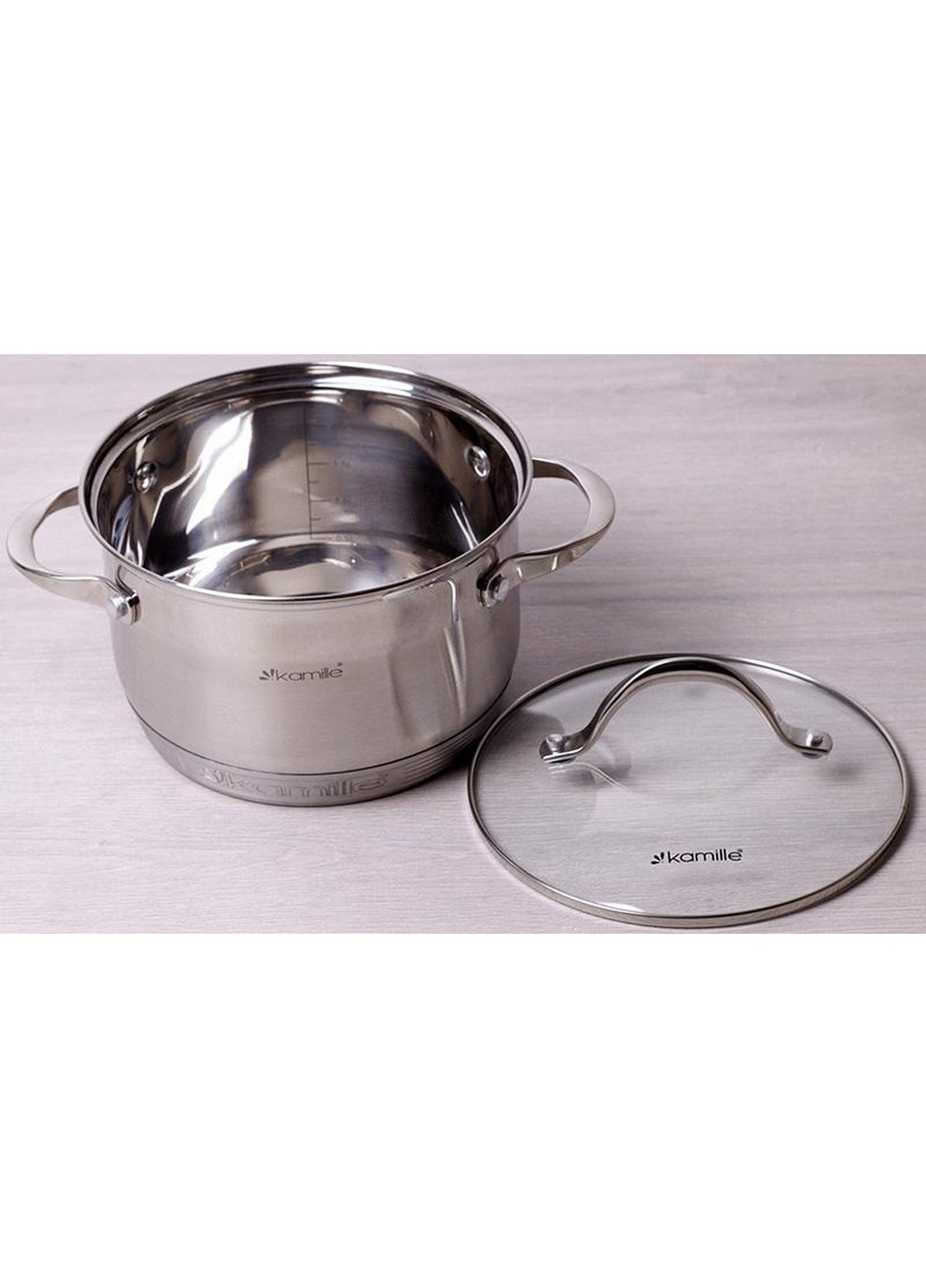 Каструля Mystery зі скляною кришкою, 7-шарове дно Ø20х12,5 см Kamille (267150047)