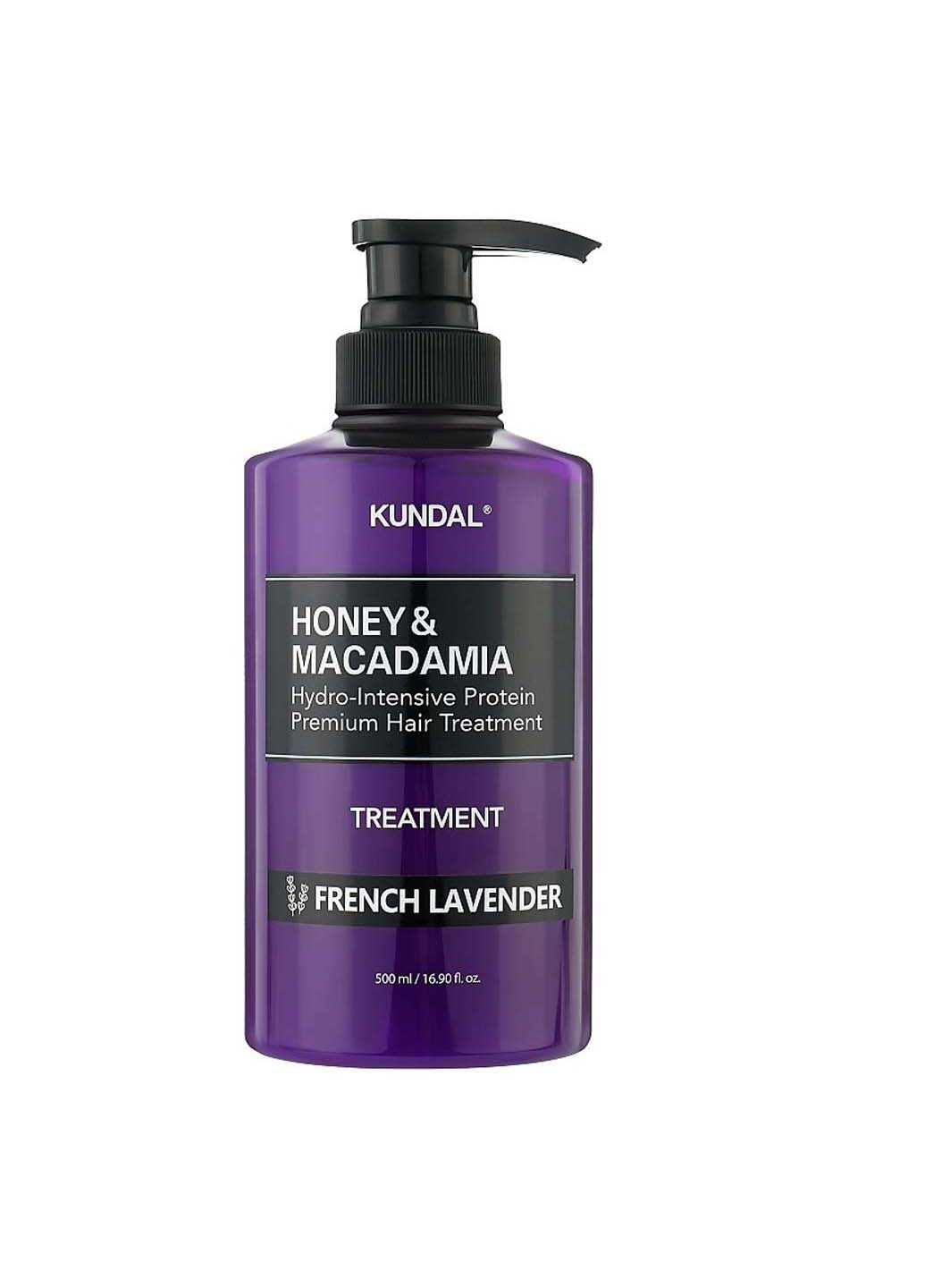 Поживний кондиціонер Honey & Macadamia Protein Hair Treatment French Lavender 500 мл Kundal (267157475)
