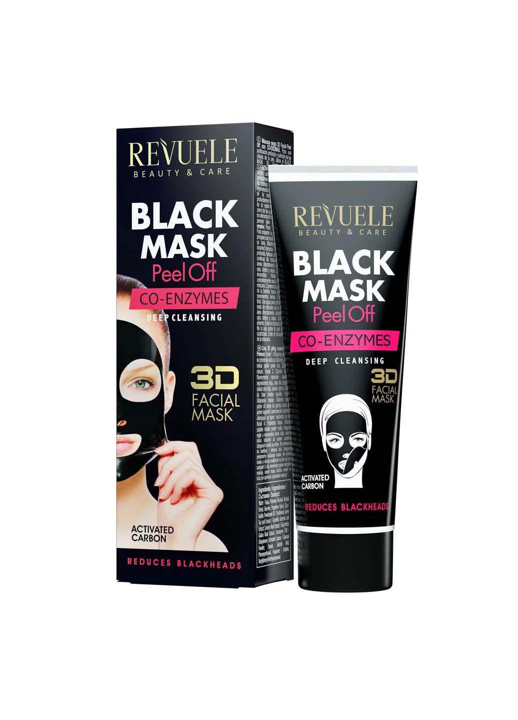Черная маска-пленка с коэнзимами для лица 80 мл REVUELE (267157482)