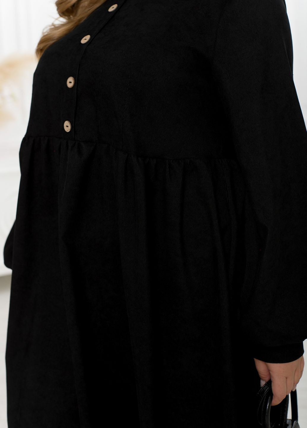 Черное кэжуал, праздничный, повседневный вельветовое платье а-силуэт No Brand однотонное