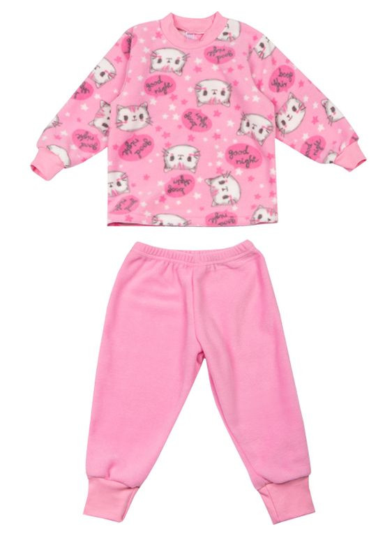 Розовая зимняя пижама детская теплая велсофт для девочки gabbi pgd-23-3 Габби