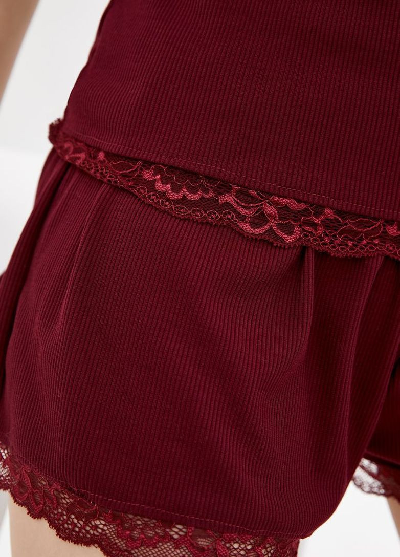 Темно-красная всесезон хлопковая женская пижама пб1410 марсала MiaNaGreen
