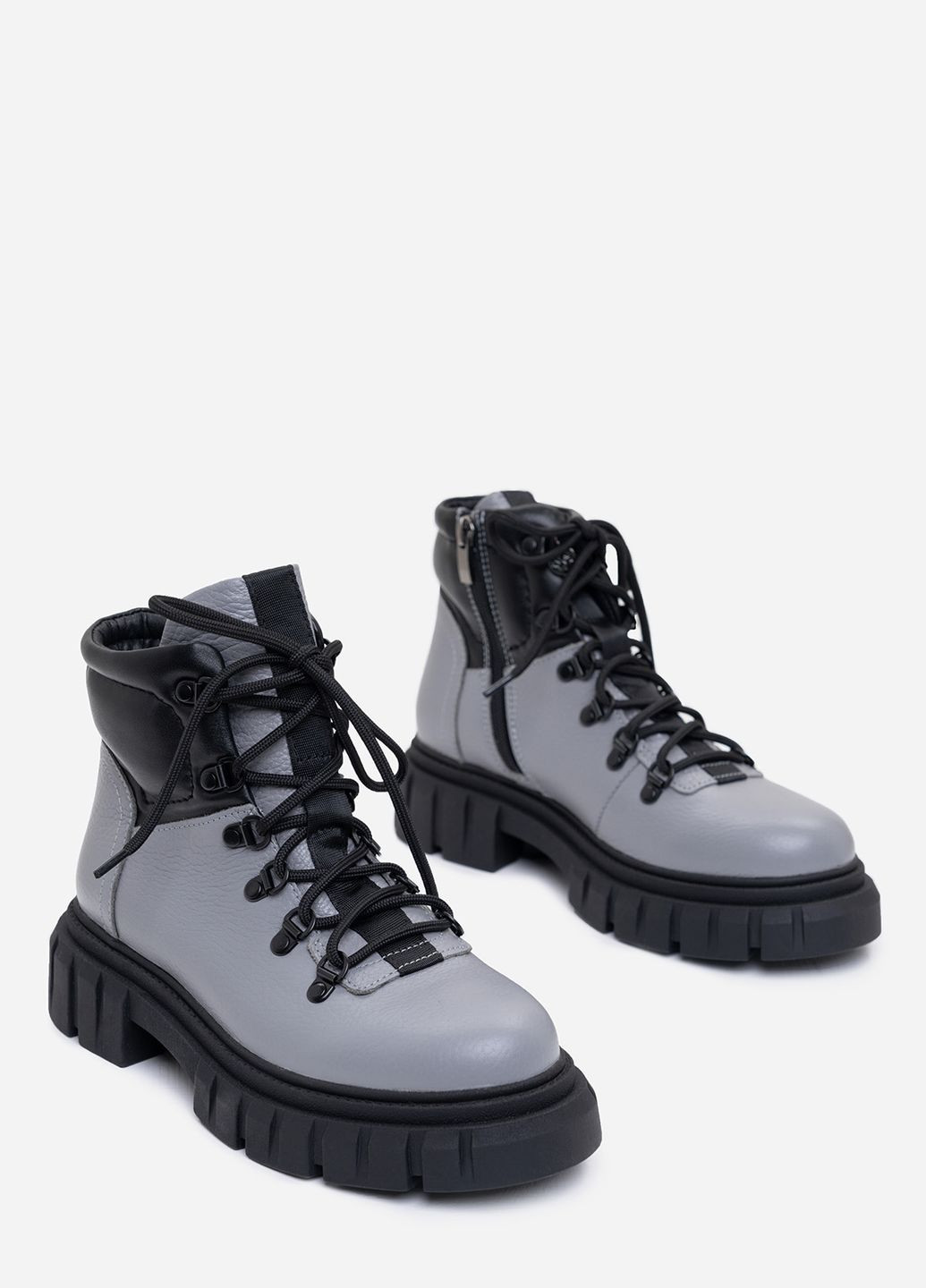 Зимние черно-серые теплые ботинки на меху ISSA PLUS