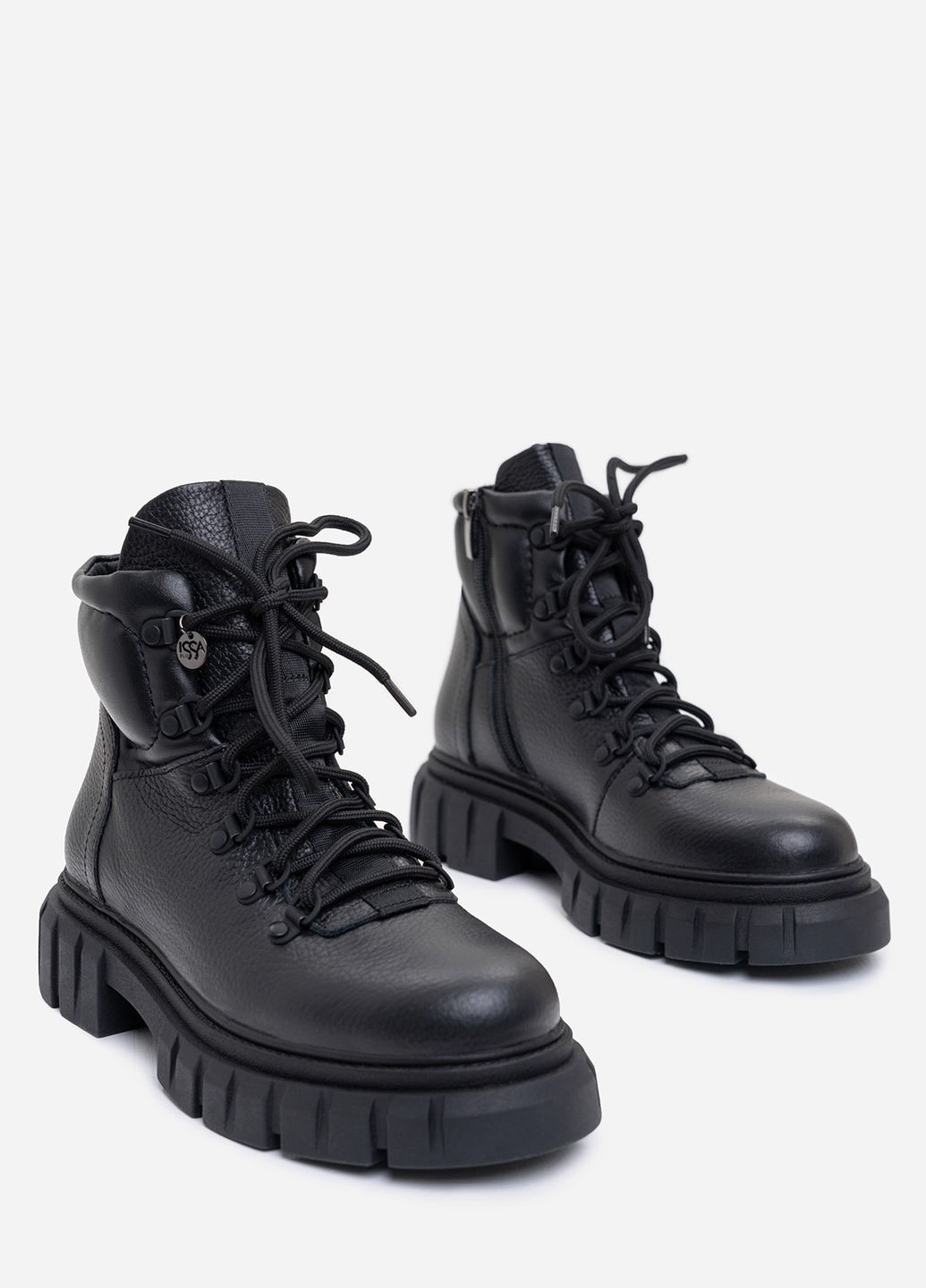 Зимние черные теплые ботинки на меху ISSA PLUS