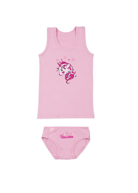 Розовый демисезонный детский комплект белья для девочки ktd-22-2 Габби