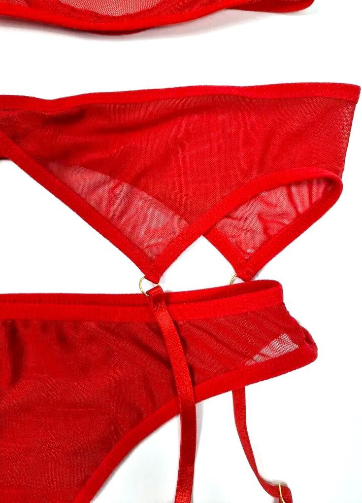 Красный демисезонный сексуальный полупрозрачный комплект sharm красного цвета. Veronica