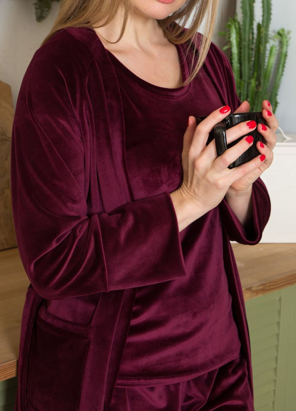 Жіночий комплект для дому теплий Ксл1550ш Сливовий MiaNaGreen (267315447)