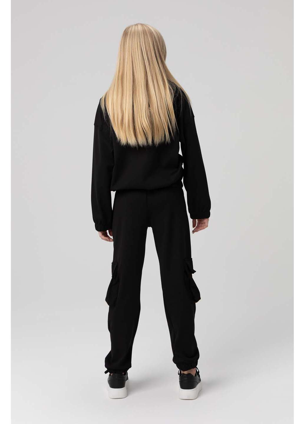 Черный демисезонный костюмы для девочки кофта, брюки Viollen