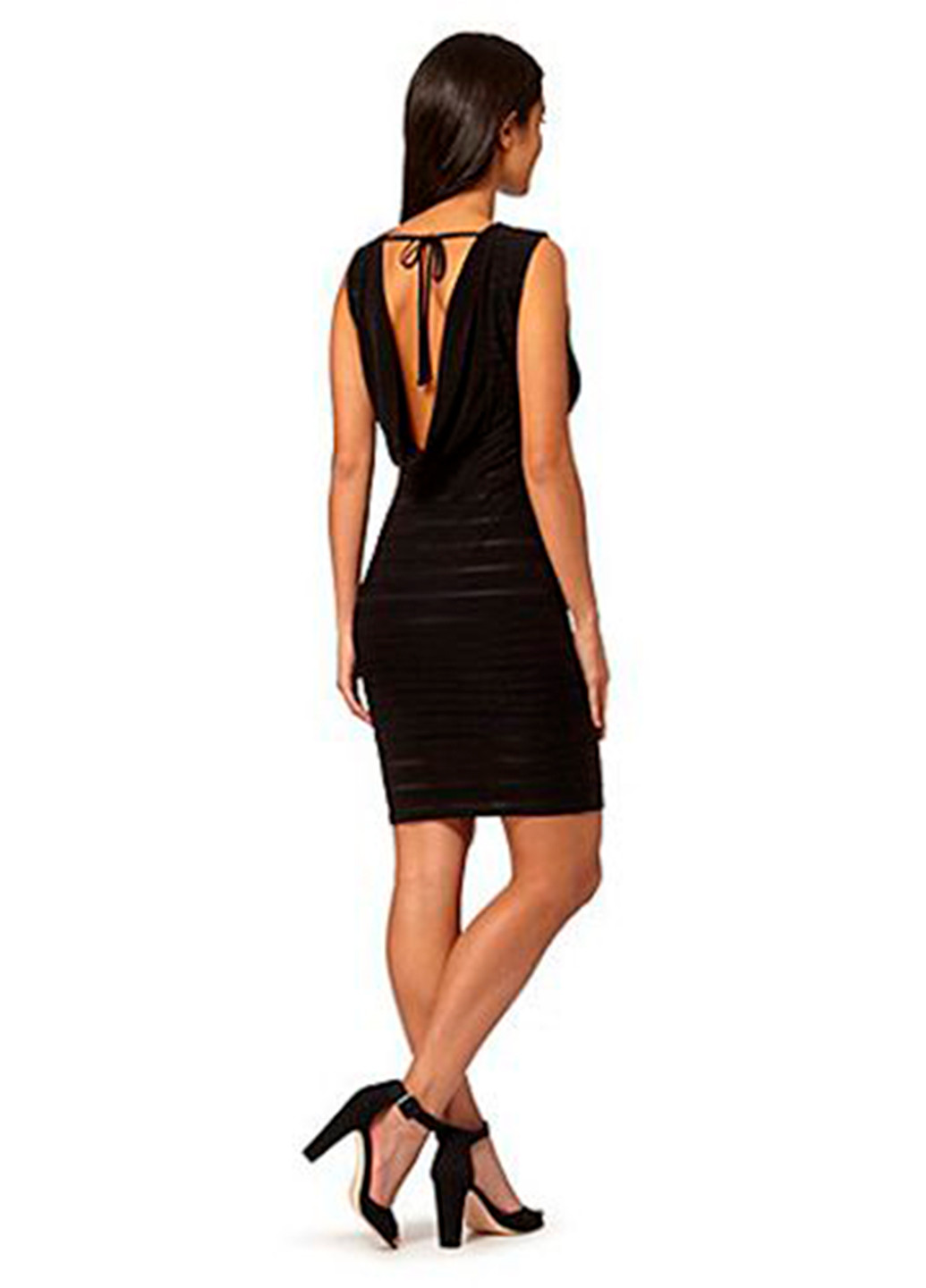 Черное праздничный женское черное мини платье с открытой спиной, футляр Lipsy однотонное