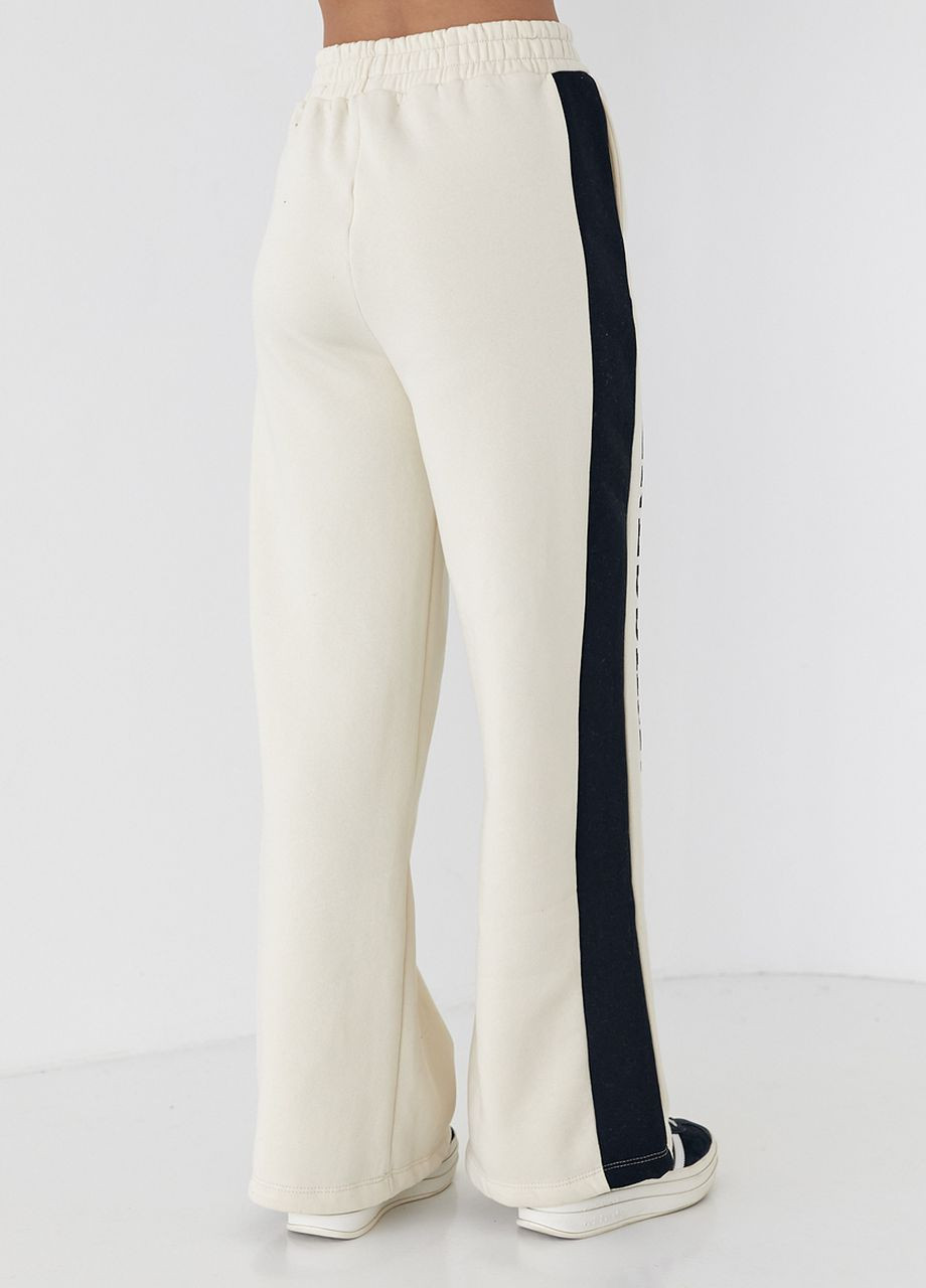 Теплые трикотажные штаны с лампасами и надписью Renes Saince Lurex (265014724)