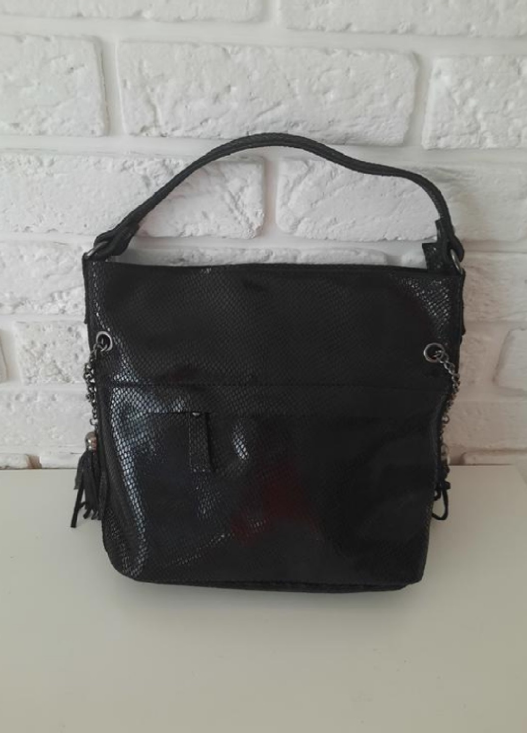 Шкіряна сумка із лазерної шкіри на 2 ручки Vishnya (267400779)