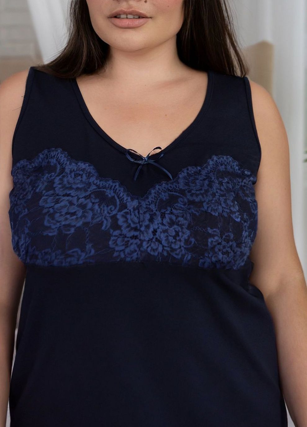 Сорочка жіноча на широких бретельках Нс1002 Синій MiaNaGreen (267507353)