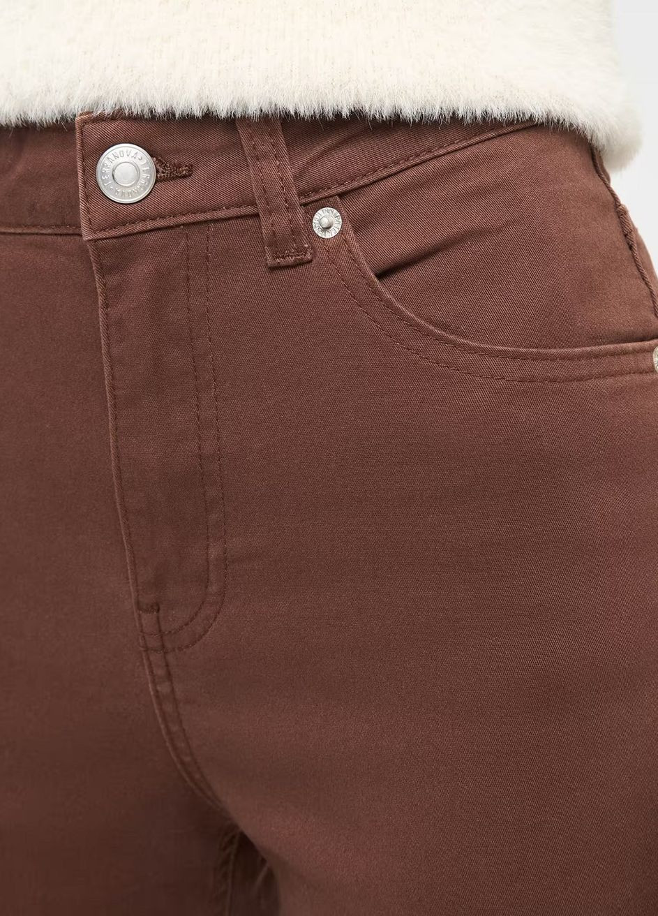 Темно-коричневые повседневный демисезонные брюки Terranova