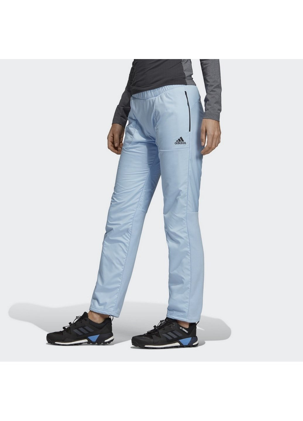 Голубые спортивные зимние брюки adidas