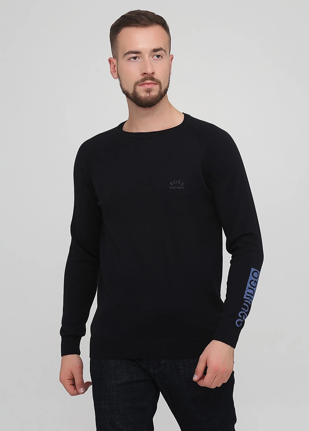 Синий демисезонный свитер Hugo Boss