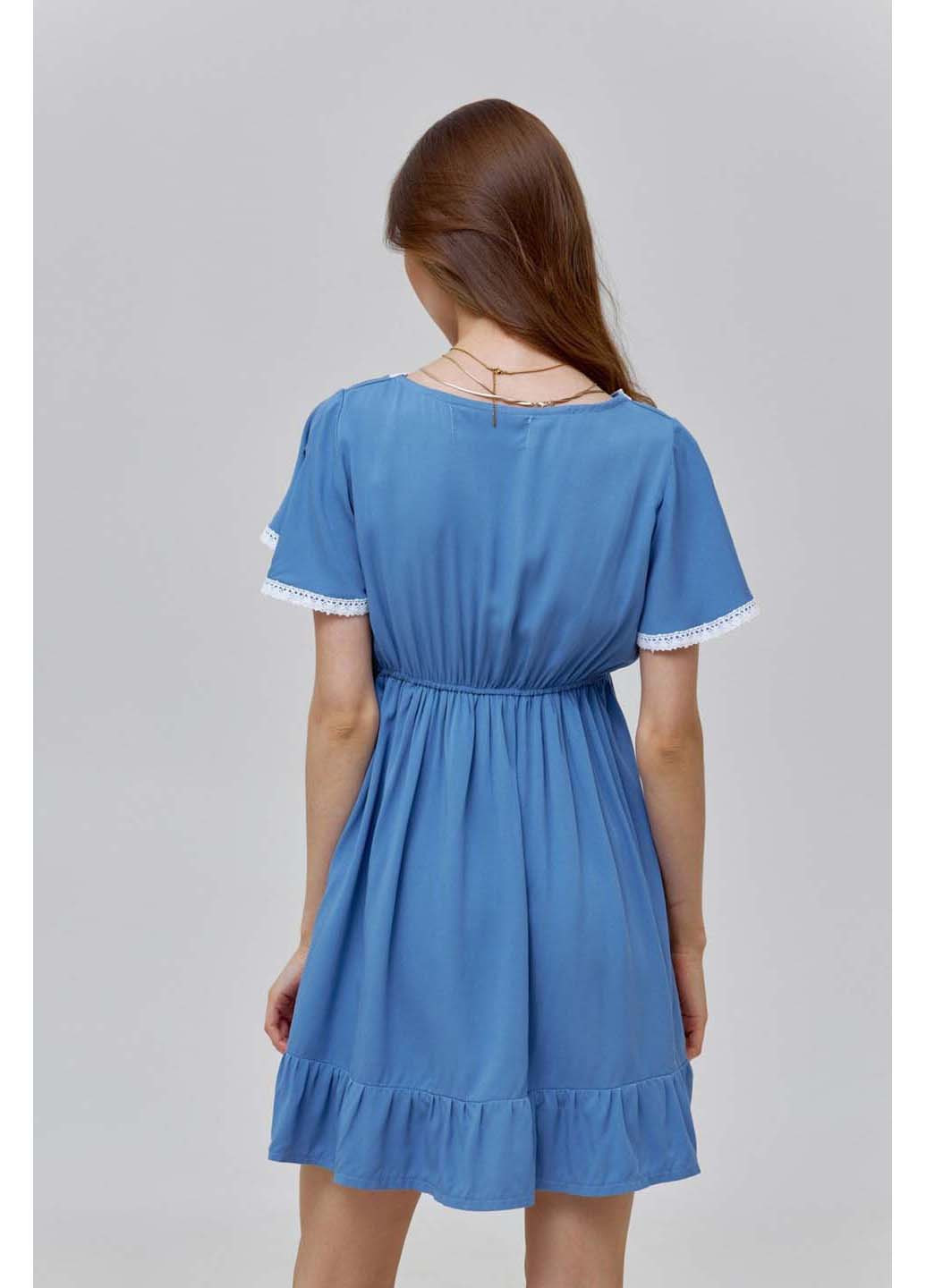 Синее повседневный платье VOLGINA однотонное
