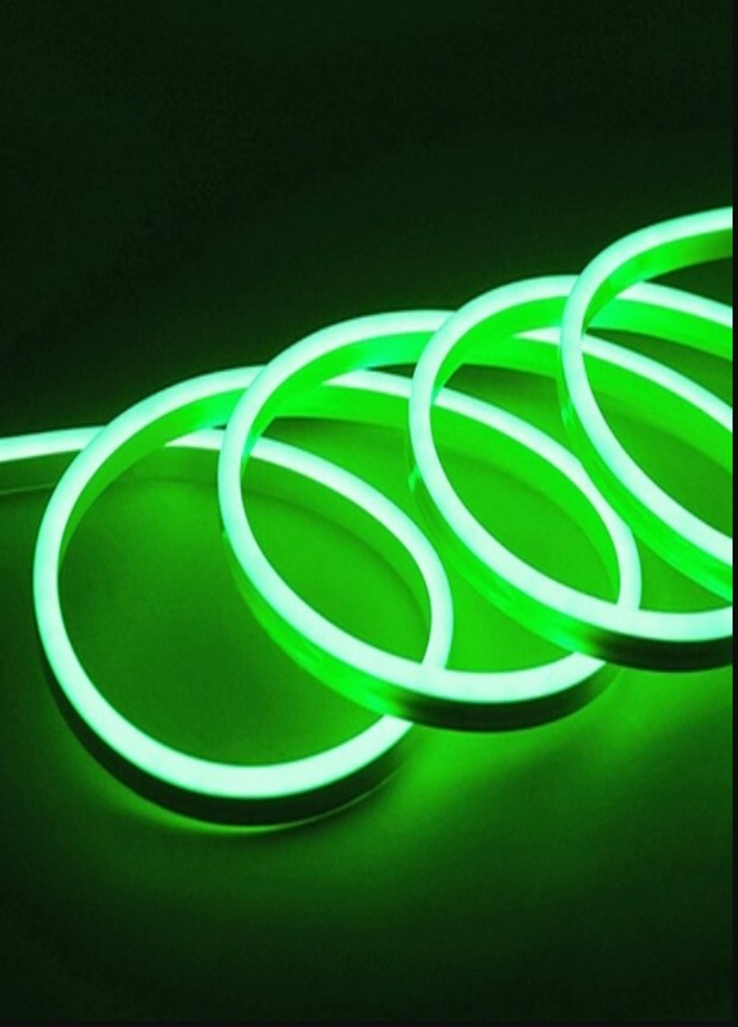 Гнучка неонова стрічка LED NEON Зелена 5M, силіконова неонова стрічка на стелю 12V-220V No Brand (267579877)