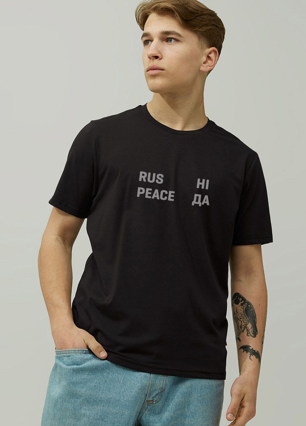 Чорна футболка rus_hi з коротким рукавом Gen