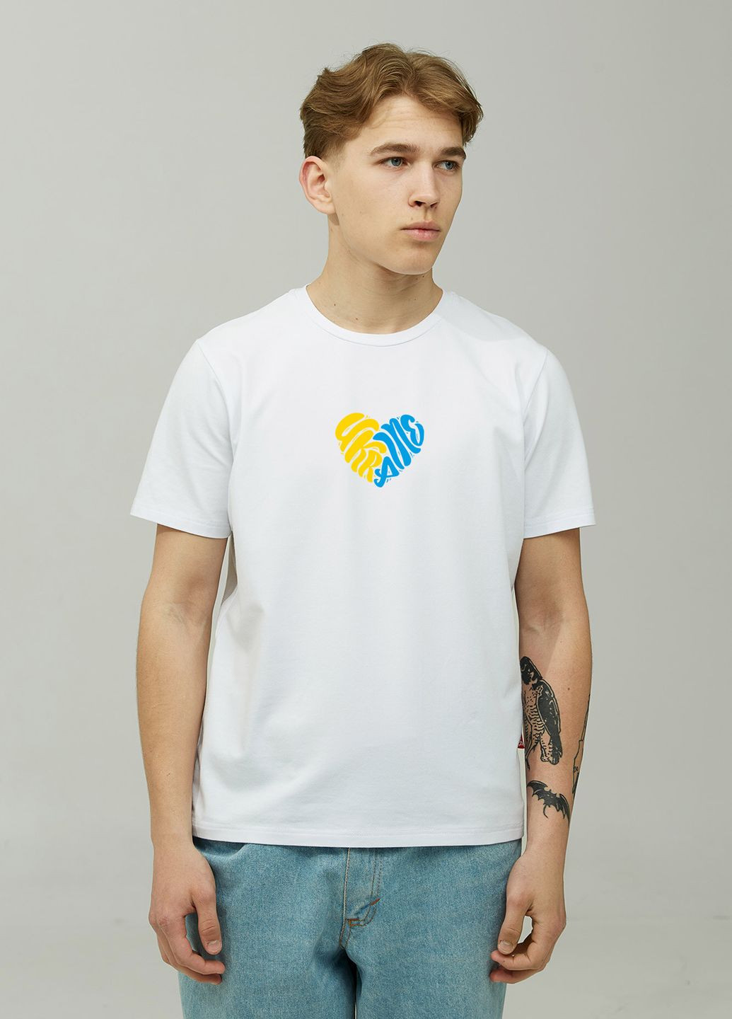 Белая мужская футболка ukraine_blue_yellow с коротким рукавом Gen