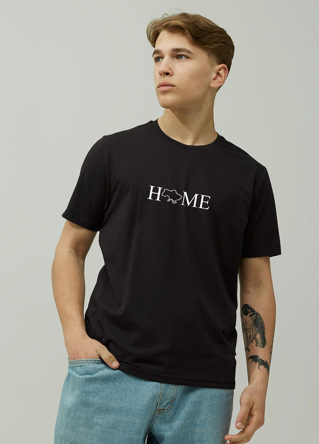 Черная мужская футболка home_rus с коротким рукавом Gen