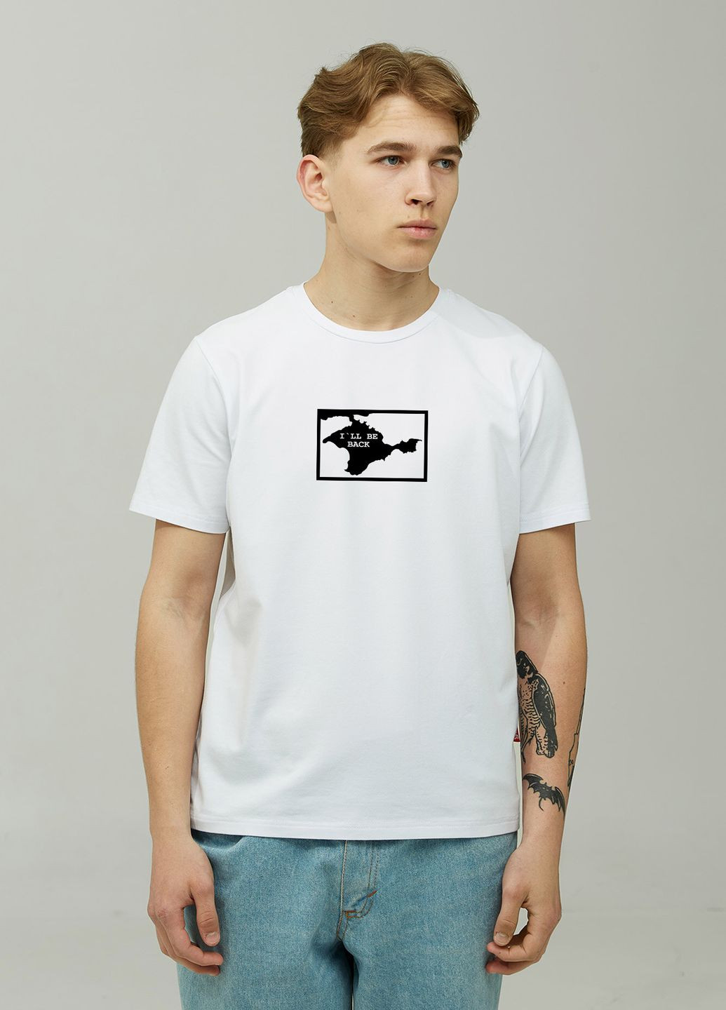Белая мужская футболка crimea_i`ll_be_back с коротким рукавом Gen