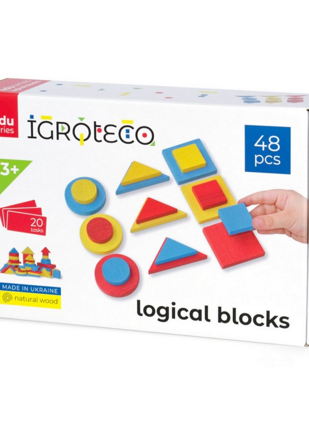 Навчальний набір "Логічні блоки Дьєнеша" 900408, 48 деталей Igroteco (267497008)