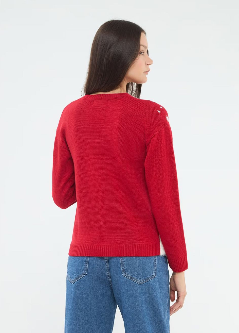 Красный зимний свитер Terranova