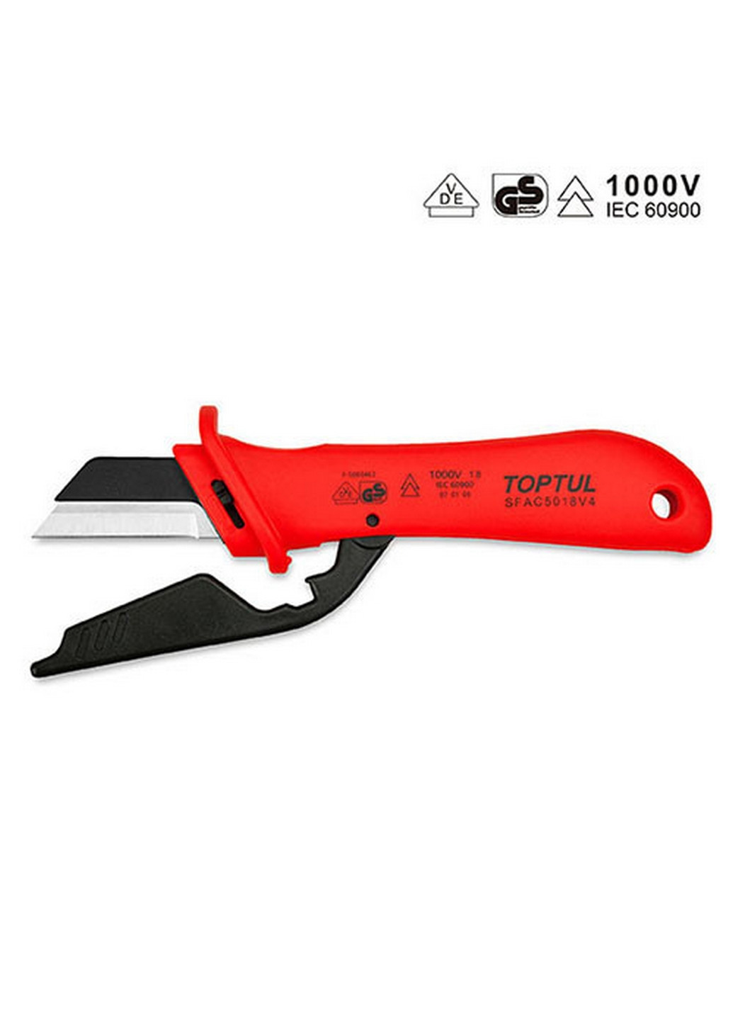 Нож для снятия изоляции с пяткой 1000V VDE TOPTUL (267660061)