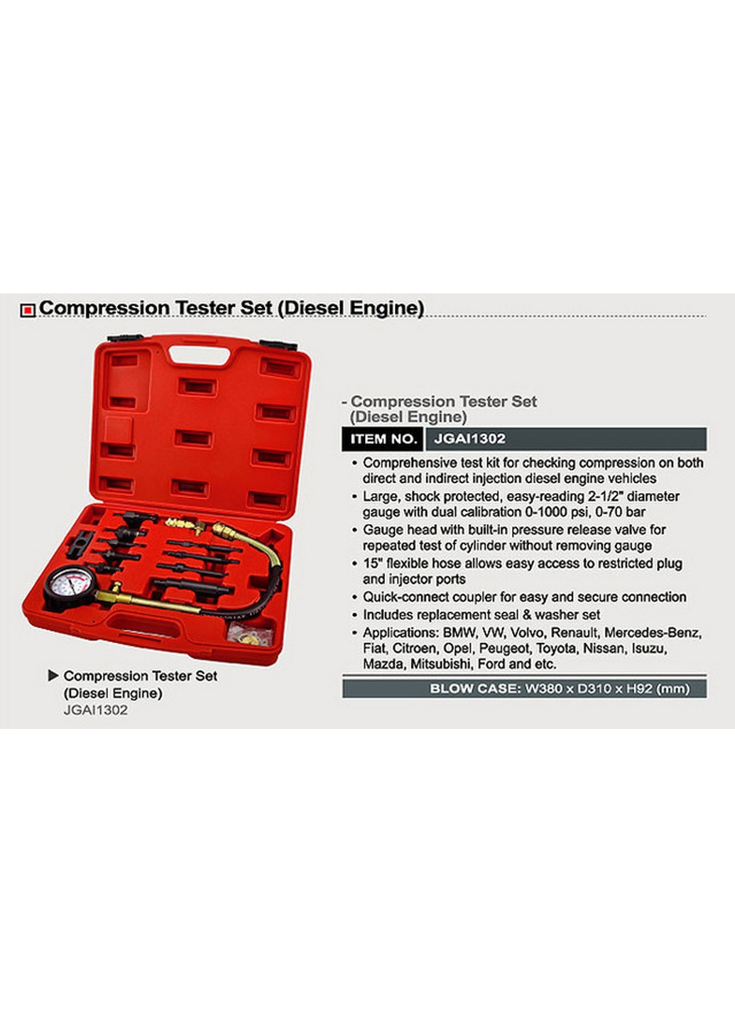 Компресометр дизельний професійний TOPTUL (267659135)