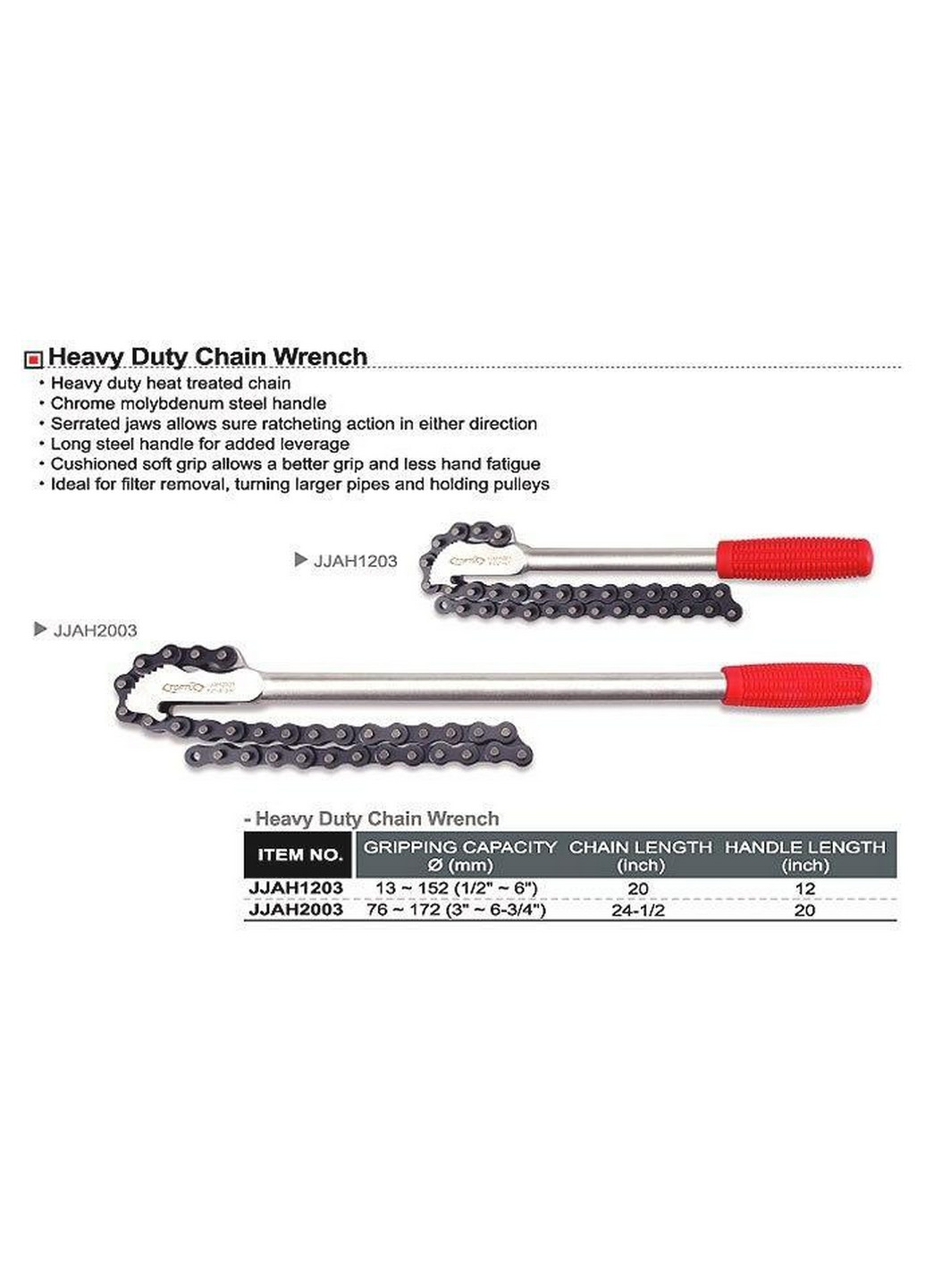 Ключ для масляного фільтра ланцюгового 13-152 мм TOPTUL (267659967)