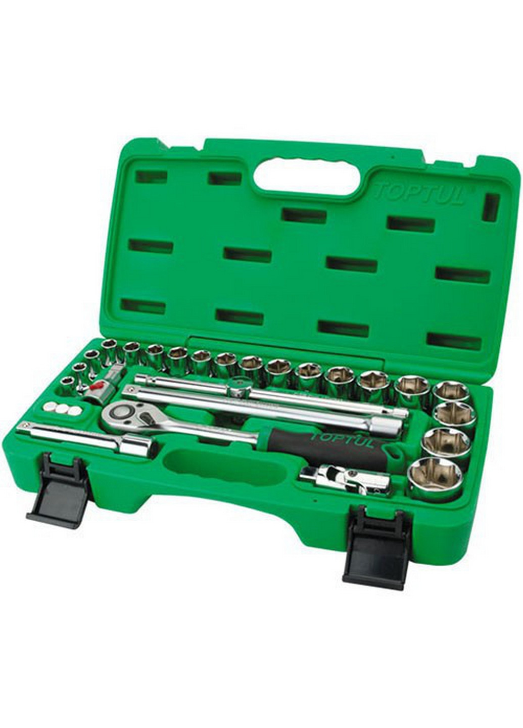 Комплект инструмента в чемодане 1/2" 28ед. со светящимся переходником TOPTUL (267656211)