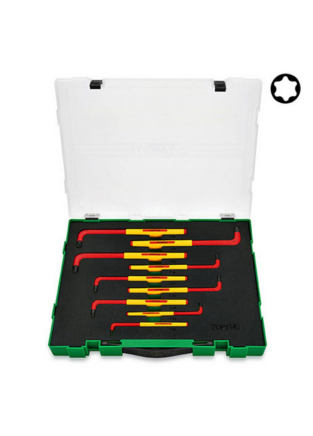 Комплект ключей диэлектрических VDE 9 ед. T10-T50 TOPTUL (267656385)