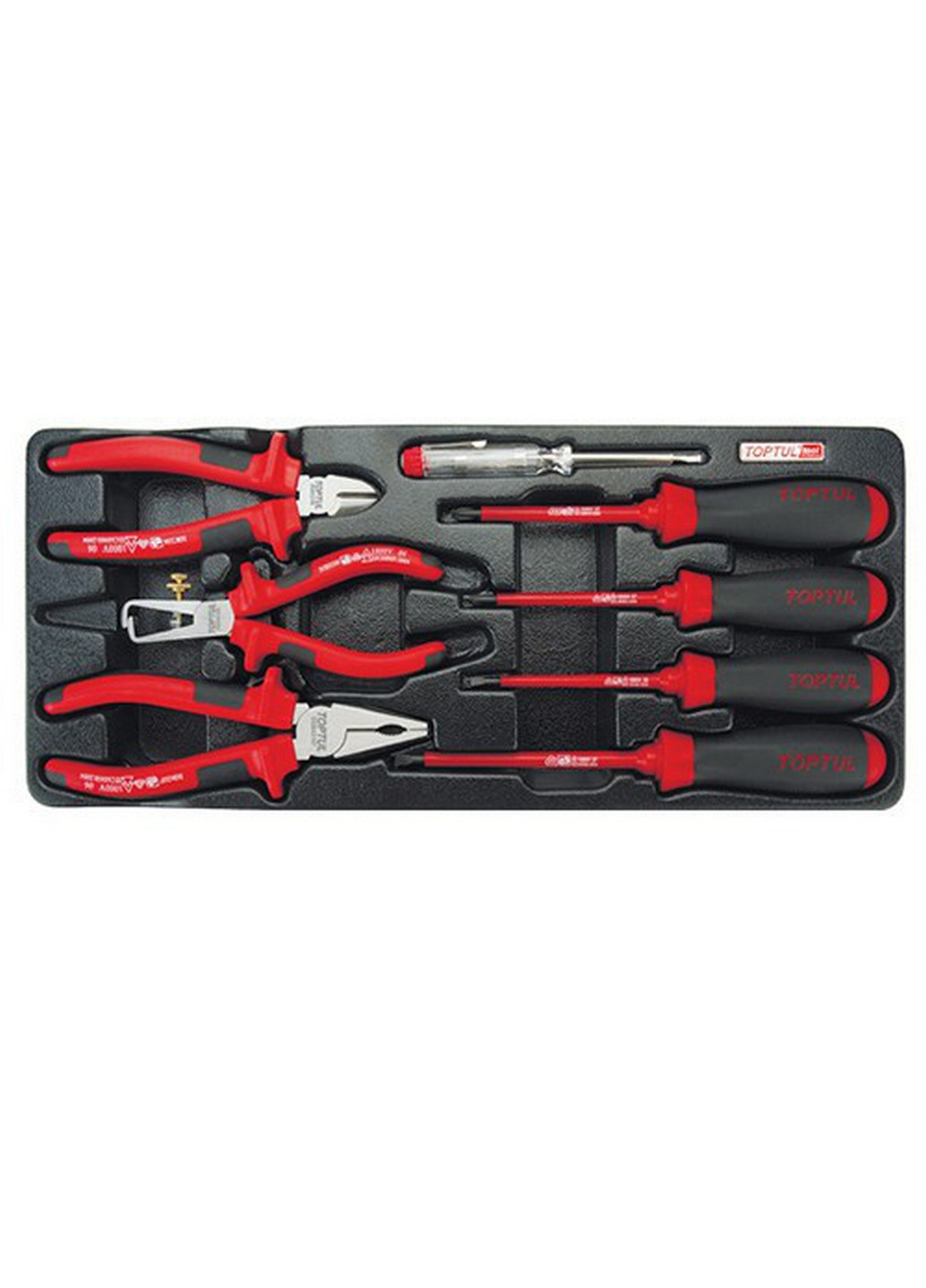 Комплект диэлектрического инструмента (1000V) 8 ед. (в ложементе) TOPTUL (267654318)