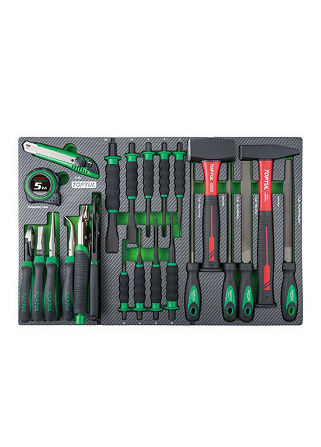 Комплект слюсарно-столярного інструменту в ложементі 23од. TOPTUL (267659145)