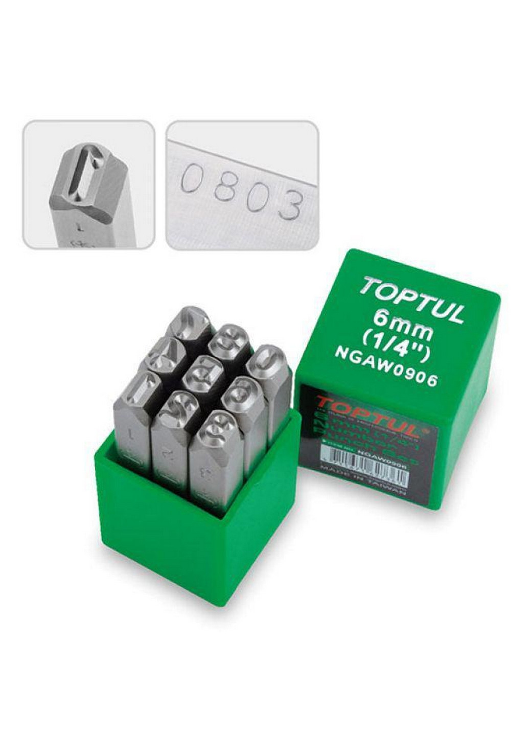 Комплект цифровых клейм 9ед. 8мм TOPTUL (267654252)