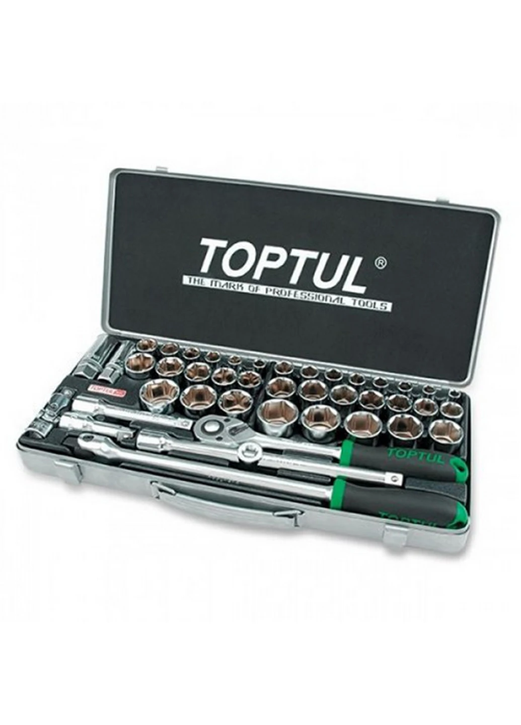 Набір інструментів комбінований 1/2" (дюйм+метр.) 43од. TOPTUL (267659179)