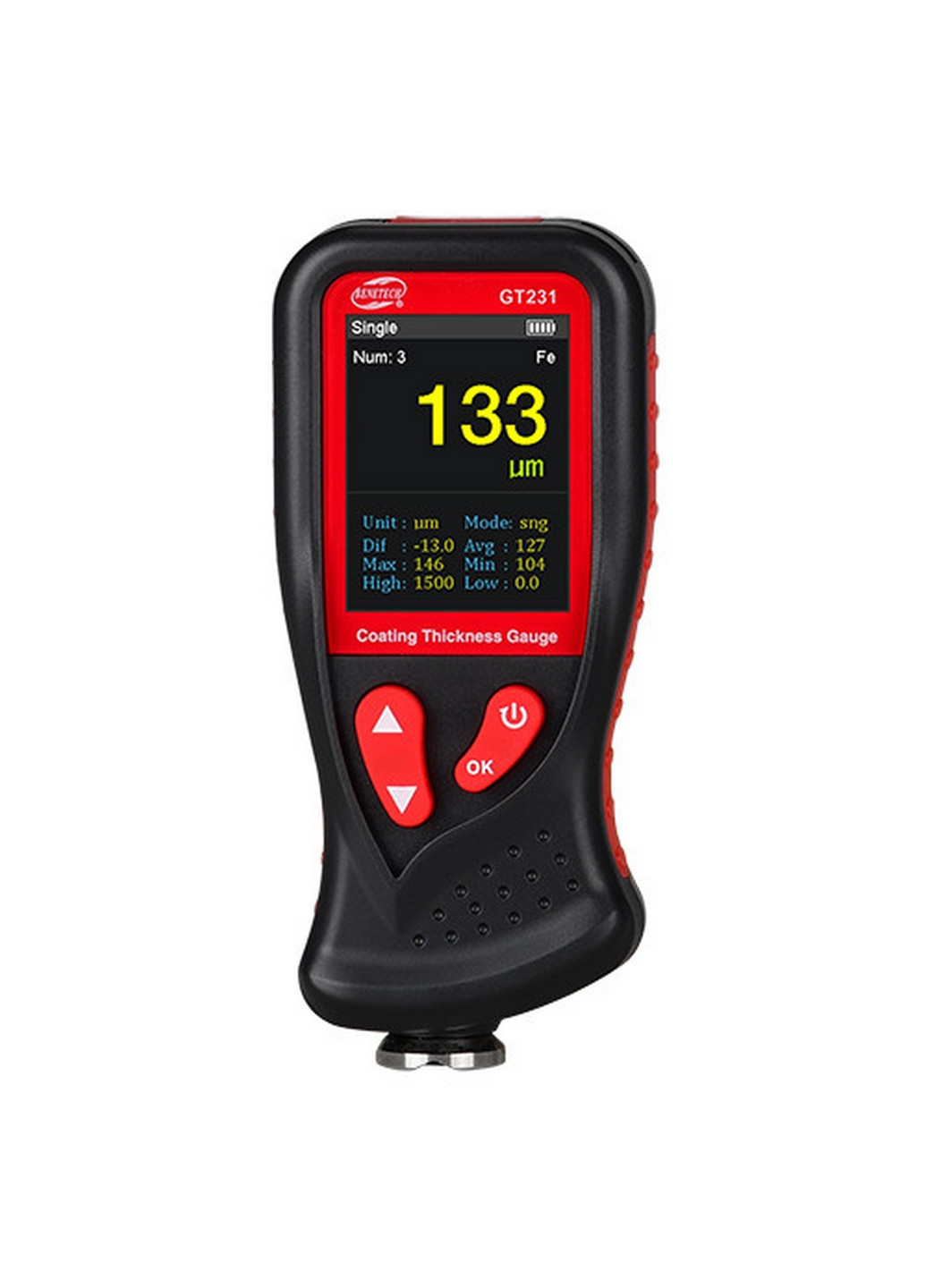 Толщиномер лакокрасочных покрытий HD-дисплей Fe/nFe, 0-1800мкм BENETECH (267656593)
