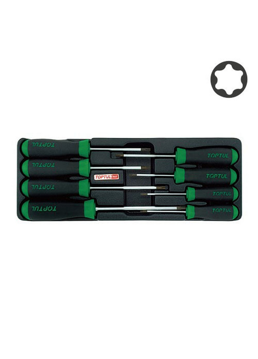 Комплект викруток T9-T40 8од. (у ложементі, тип А) TOPTUL (267660033)
