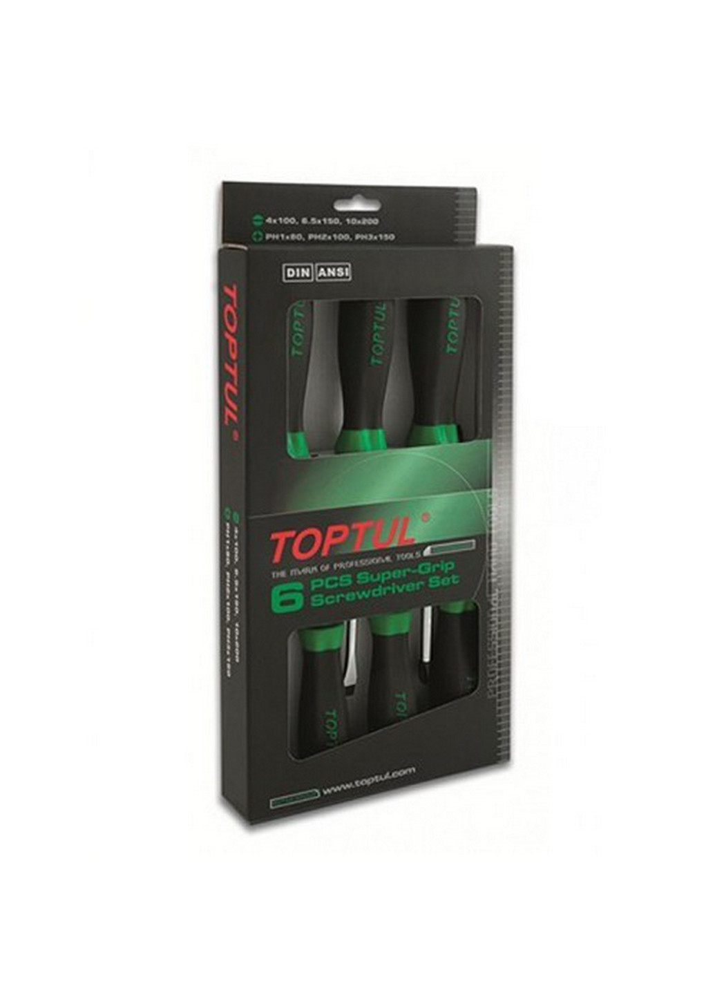 Комплект крестовых и шлицевых отверток 6 ед. TOPTUL (267654314)