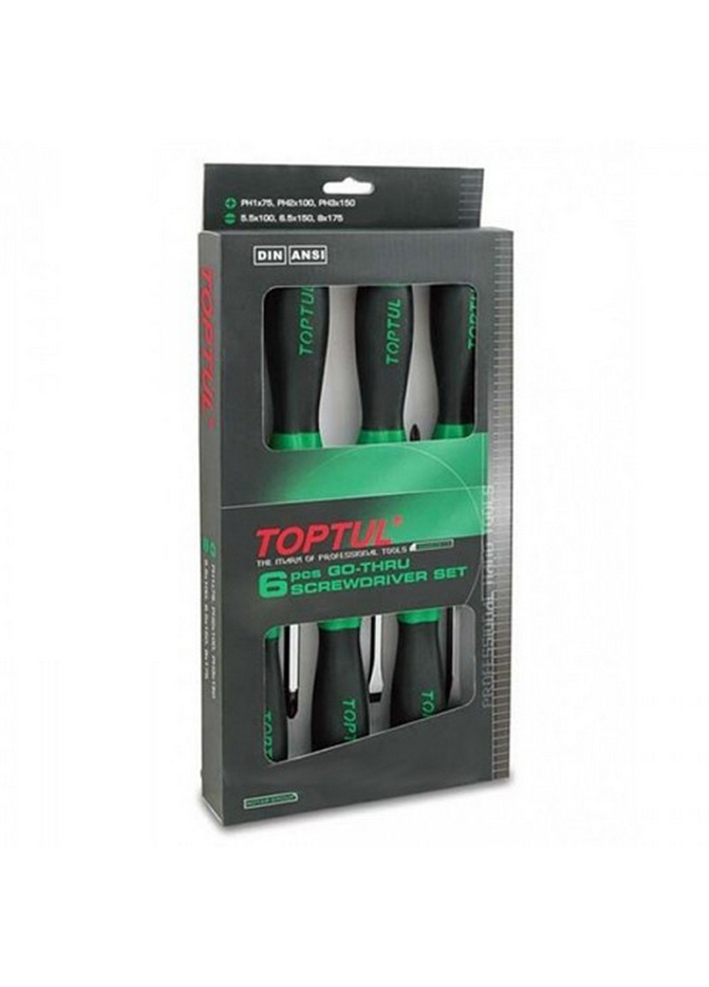 Комплект ударних викруток (з шестигранником) 6 од. TOPTUL (267659117)