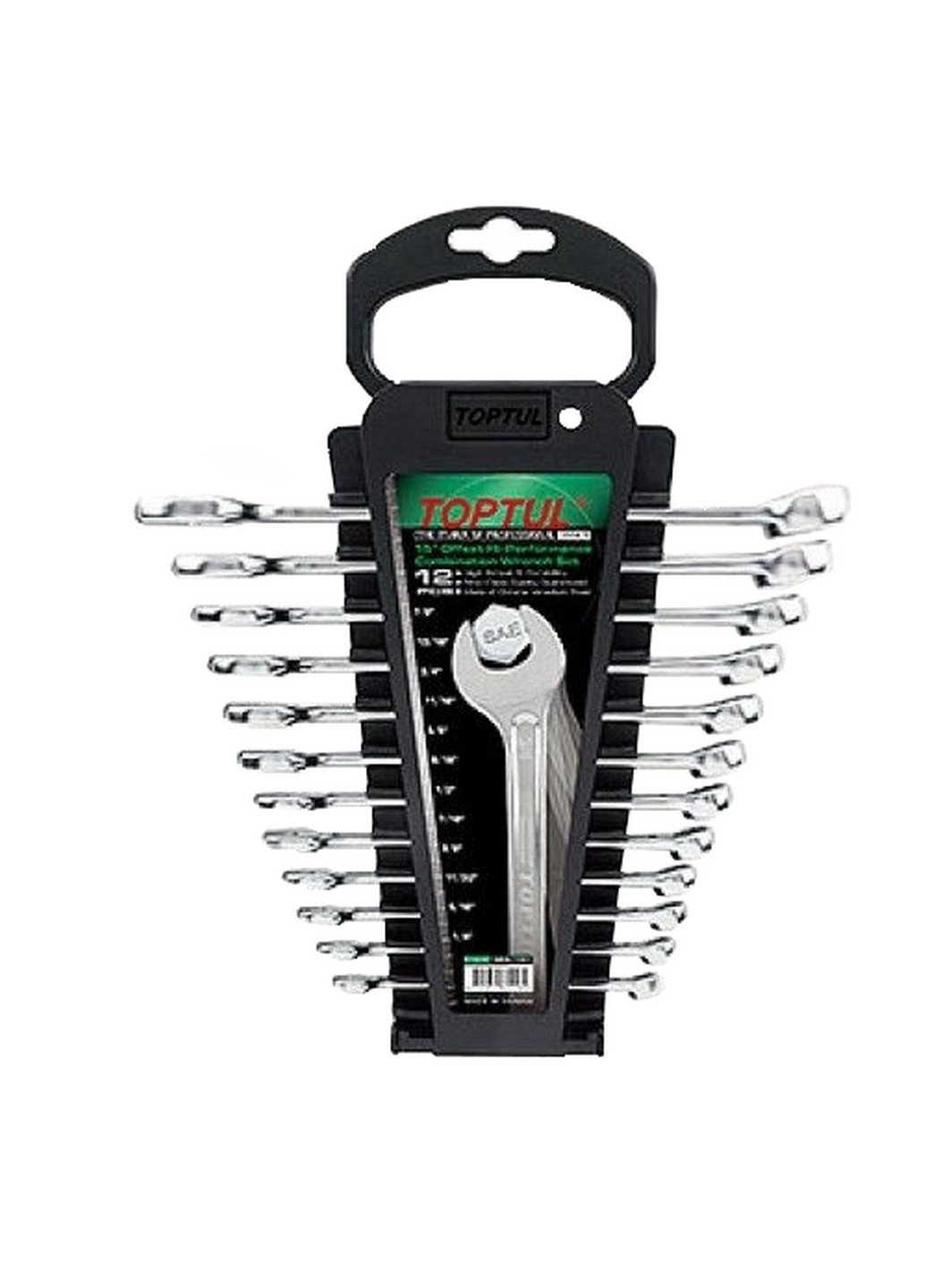 Комплект ключей дюймовых комбинированных 12 шт. 1/4"-7/8" на холдере TOPTUL (267658280)