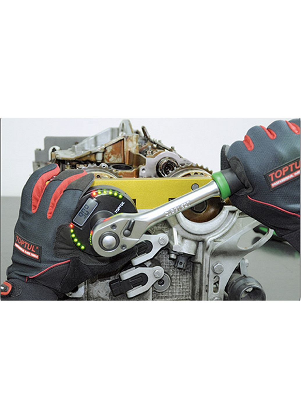 Цифровий динамометричний адаптер + шкала довороту 1/2" 17-340Нм TOPTUL (267659355)